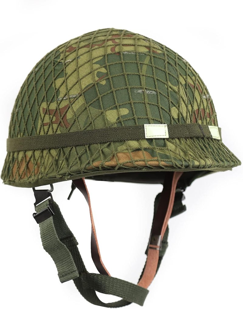 ACTJ.M WW2 WWII Vietnam War Era US M1 Combat Helmet with Mitchell Cover 1959 Dated Reproduction - Image 3